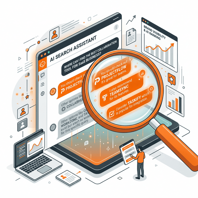 Illustration showing how brands appear or get missed in AI-generated answers