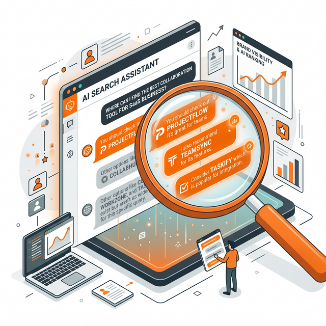 Illustration showing how brands appear or get missed in AI-generated answers